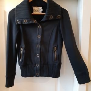 Navy blue, snap button, casual jacket